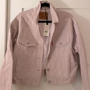 NWT Levi’s Premium Pink Suede Trucker Jacket, Med